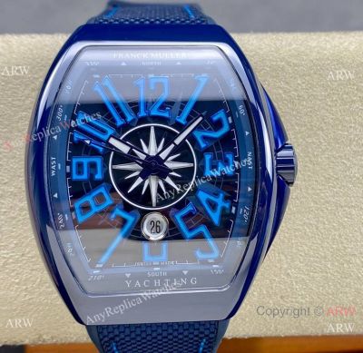 Swiss Super Clone Franck Muller Ceramic Automatic Blue 45mm new Vanguard